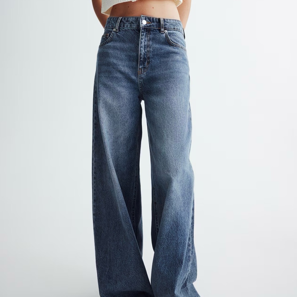 H&M Denim Blue Wide Leg Jeans - Size 6